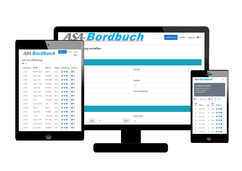 Bordbuch online Laptop Onlinebordbuch App